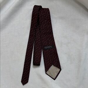 Vintage Rare Dior Maroon Geometric Patterned Tie